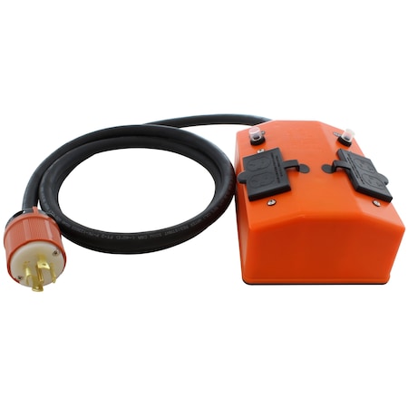 Ac Works Power Distribution Cord, NEMA L21-30P to 4x GFCI NEMA 5-15/20R, 30A, 120/208V, 10 ft L2130PDU-010