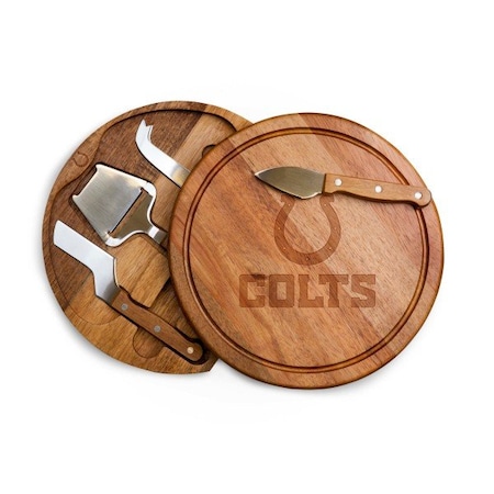 Picnic Time Family Of Brands Indianapolis Colts - Acacia Circo Cheese Cutting Board & Tools Set, (Acacia Wood) 855-04-512-143-2