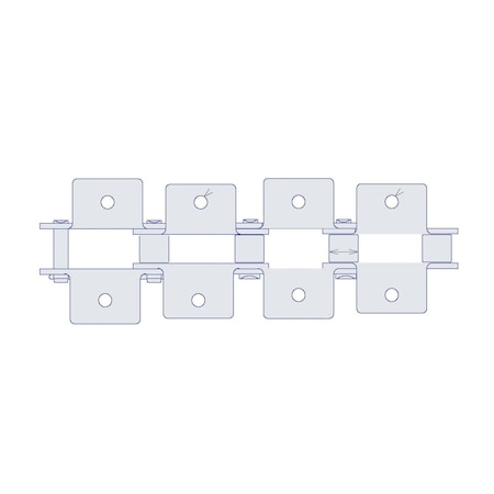 Hkk Chain HKK Double Pitch Riv Standard Conveyor w/K-1 Att on Every P, 1.25P, .4 Dia x 3/8 W DC050RK1EV