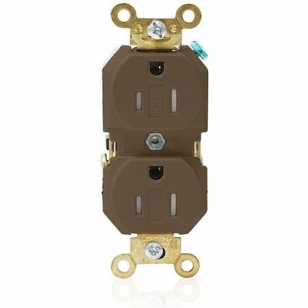 Leviton Straight Blade Receptacle, 5-15R, 15 A, 125V AC, Flush Mount, Self-Grounded 5262-SG