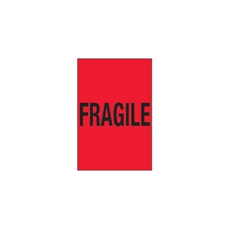 Bubblefast 4 x 6'' - ''Fragile'' Fluorescent Red Labels BFDL1190