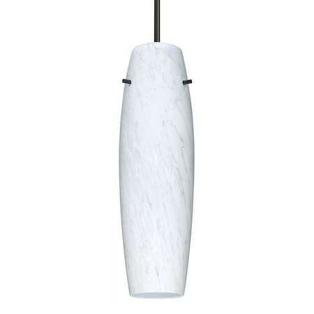 Besa Lighting Besa Suzi Pendant, Carrera, Black Finish, 1x 9W LED 1JT-489719-LED-BK
