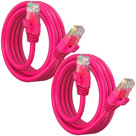 Maximm Cat6 Ethernet Cable 4ft 10Gbps 550MHz UTP, 2PK, Pink, 2PK CAT6CCA-4PN-2PK