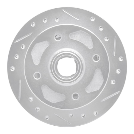 Dynamic Friction Co DFC Brake Rotor - Drilled and Slotted - Silver 631-80001R