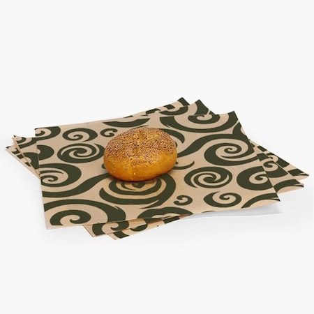 Nashville Wraps 12x12 Green Swirl Food Grade 18# Kraft Tissue Sheet, 1000PK 1212GS