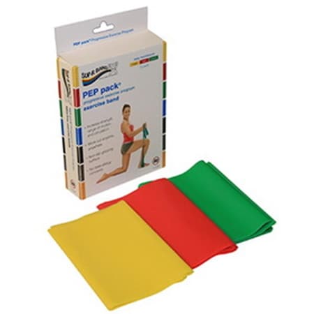 Fabrication Enterprises Sup-R Band, Latex-Free Pep Pack, Light, Yellow, Red & Green FA129177