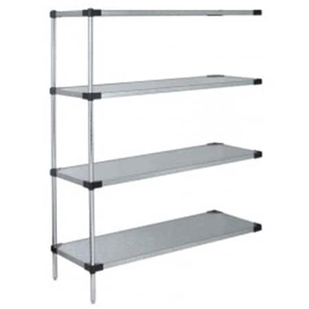 Betterbeds 4-Shelf Solid Shelving Add-On Unit Galvanized Steel - 18 x 72 x 74 in. BE1135607