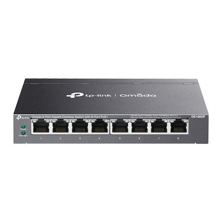 Tp-Link Omada 8-Port Gigabit D Desktop Switch with PoE+ PORT: 8× Ports SPEC: 802.3af/at, 64 W PoE DS108GP