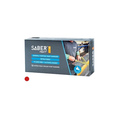 Faro Tools Faro SaberPaint RT Marker Retractable Dozen General Purpose Bullet Tip Red 59130