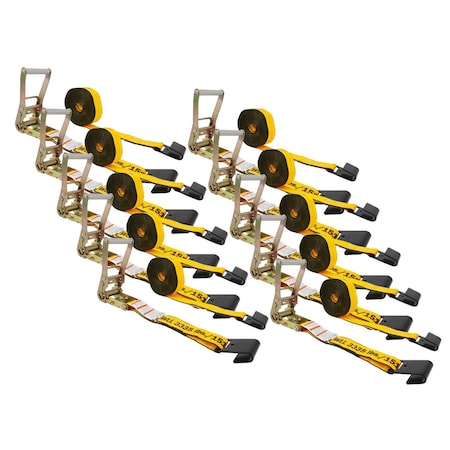 Mytee Products Kinedyne 2in x 27ft Ratchet Strap with Flat Hook, 10PK RS227Kx10