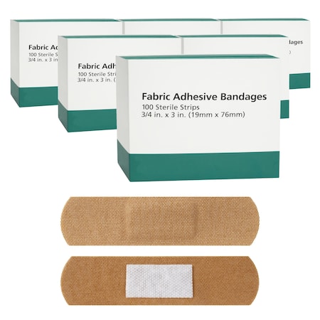 Oasis Fabric Adhesive Bandages, 3/4 in. x 3 in., 600PK BA3/4-FAB-6BX