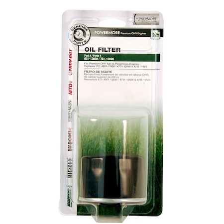 Troy-Bilt 4902010010 Oil Filter, Metal, For PowerMore OHV Engines 490-201-YY10