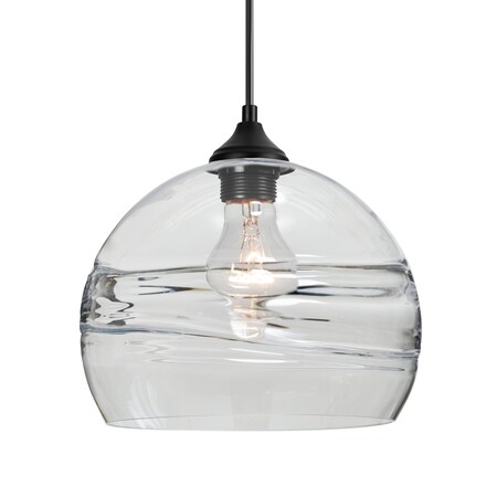 Besa Lighting Besa Spirit 10 Outdoor Pendant, Clear, Black Finish, 1x 8W LED Filament OP-SPIR10CL-EDIL-BK