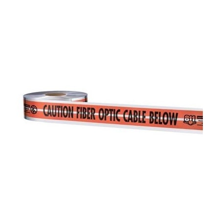 Empire Level CAUTION FIBER OPTIC CABLE BURIED BELOW -Premium Detectable Orange Utility Tape 3in x 1000ft 31-150
