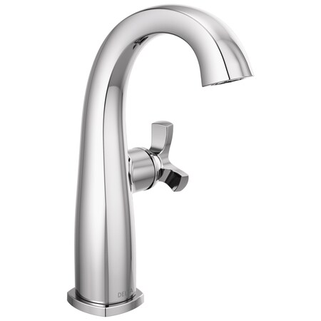 Delta Stryke Single Handle Mid-Height Bathroom Faucet, 6.63 in, Lumicoat Chrome 6776-PR-DST