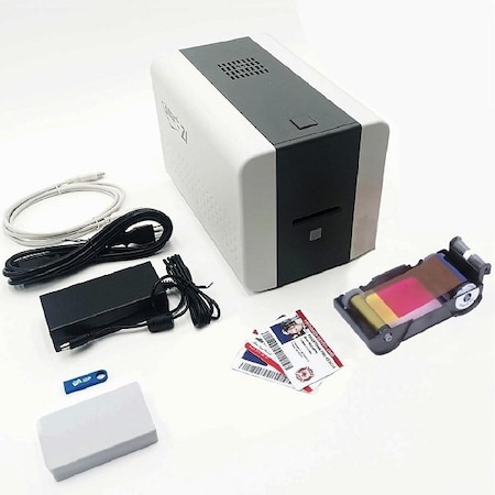 Idp SMART-21S ID Card Printer Kit: Includes Printer, Color Ribbon, 100 Cards, PC Software 653311KEZ