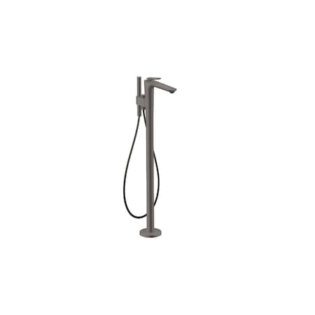 Axor Citterio C Freestanding Tub Filler Trim with 1.75gpm Handshower- Cubic Cut in Brushed Black Chrome 49441341