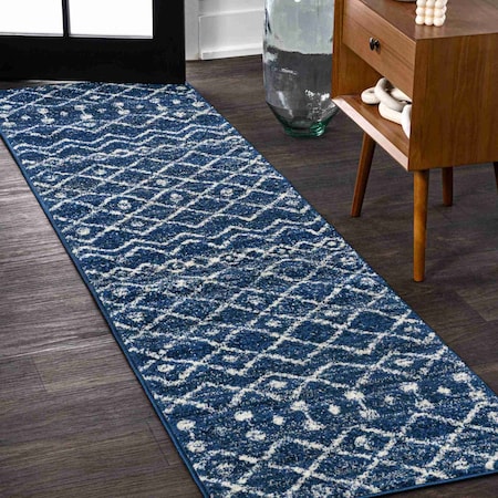 Jonathan Y Aksil Moroccan Beni Souk Navy/Cream 2 ft. x 8 ft. Runner Rug MOH208G-28