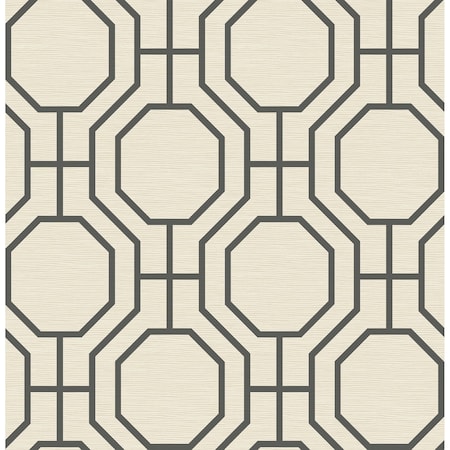 A-Street Prints Manor Black Geometric Trellis Wallpaper 4122-27049