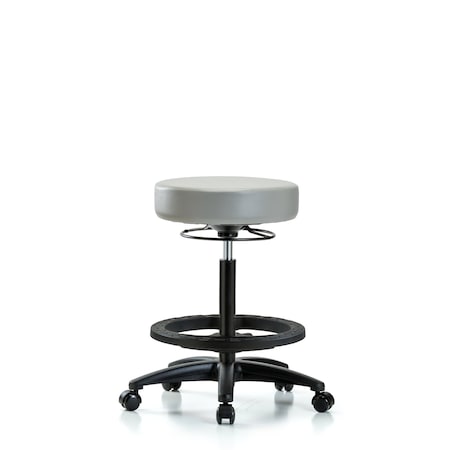 Blue Ridge Ergonomics Bench Stool, Hi, Vinyl, BF, Casters, Dov BR-VHBSO-RG-BF-RC-8567