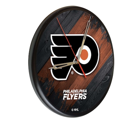 Holland Bar Stool Co Philadelphia Flyers  13" Solid Wood Clock WClkPBlkPhiFly