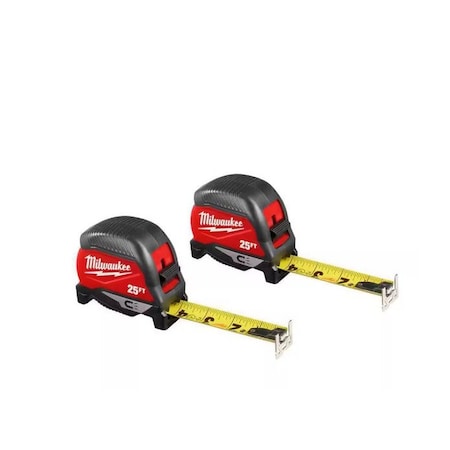 Milwaukee Hand Trucks 25 ft. Compact Magnetic Tape Measure (2-Pack) 48-22-1025MG