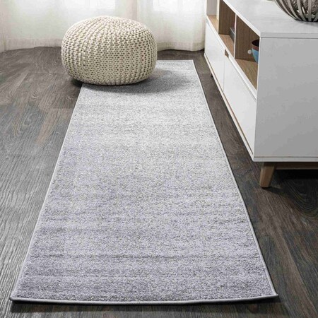 Jonathan Y Haze Solid Low-Pile Light Gray 2 ft. x 14 ft. Runner Rug SEU100K-214