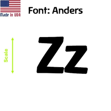 Aacc Self-Adhesive Vinyl Letter: z, Scale: 16 cm. Color: Black Font: Anders by AACC-Anders-lz-Black-M16x1