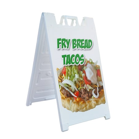 Signmission Fry Bread Tacos, A-Frame & 2 Decals Installed, Heavy-Duty Plastic Frame SBHD-D-2436-Fry Bread Tacos