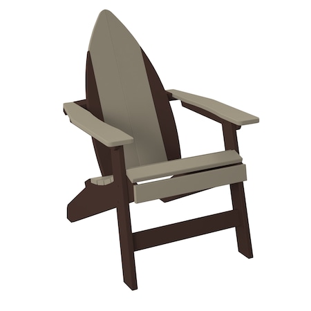 Polybird SURFBOARD ADIRONDACK-NOSE CHAIR.      WEATHERWOOD AND TUDOR BROWN POLYBIRD P81
