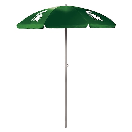 Picnic Time Family Of Brands NCAA Michigan State Spartans Outdoor Canopy Sunshade Beach Umbrella 5.5' - Small Patio Umbrella 822-00-121-354-0