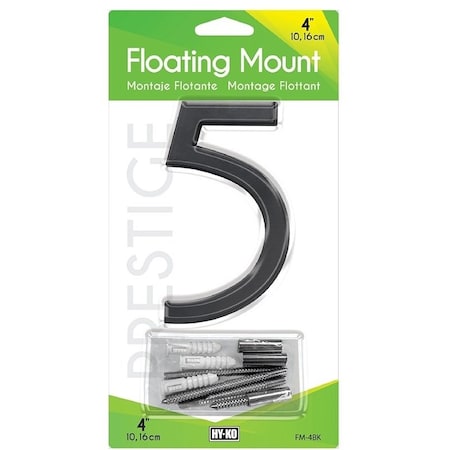 Hy-Ko FM4BK5 House Number, Character 5, 4 in H Character, Black Character FM-4BK/5