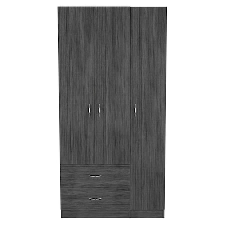 Homeroots 35" Dark Gray Two Drawer Combo Dresser 534934
