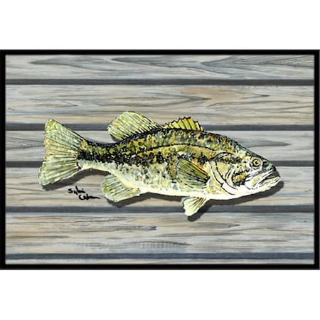 Carolines Treasures 8493-JMAT 36 x 24 in. Fish Bass Small Mouth Indoor Or Outdoor Doormat 8493-JMAT