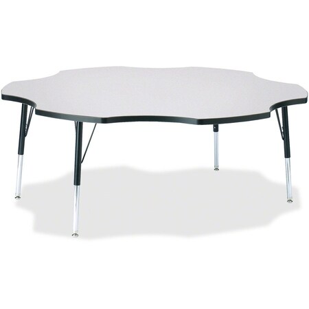 Jonti-Craft Berries Six Leaf Activity Table, 60 in., E-height, Freckled Gray/Black/Black 6458JCE180