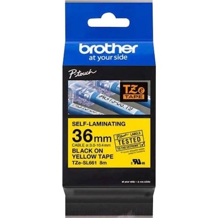 Brother WraparoundLabel, Yellow, 1-13/32inW TZeSL661