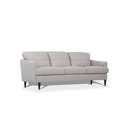 Homeroots 83" Pearl Leather Sofa With Black Legs 491280