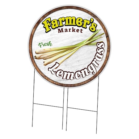 Signmission Corrugated Plastic Sign With Stakes 36in Circular-Farmers Market Lemongrass, C-36-CIR-WS-Lemongrass C-36-CIR-WS-Lemongrass