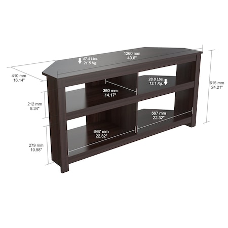 Homeroots 24.2in Espresso Melamine and Engineered Wood TV Stand 251161