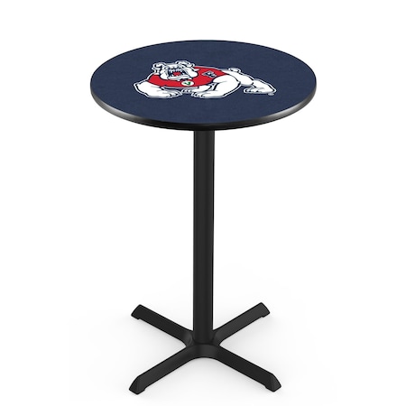 Holland Bar Stool Co 42" Blk Wrinkle Fresno State Pub Table, 36" dia. Top L211B4236FresSt