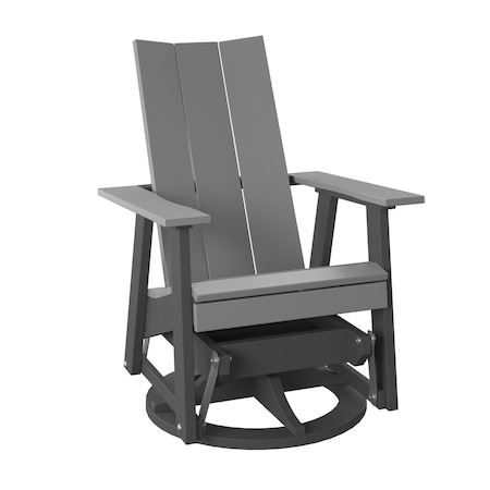 Polybird MODERN SWIVEL GLIDER     LIGHT GRAY AND CHARCOAL POLYBIRD P69