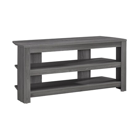 Homeroots 42in Ash Gray Open Shelving TV Stand 332878