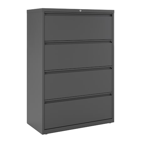 Hirsh 36" W 4 Drawer Lateral File Cabinet, Charcoal, A4/Legal/Letter 17632