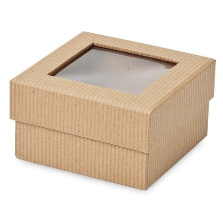 Nashville Wraps Kraft Pinstripe Gourmet Window Box, Petite 3.75x3.75x2in, 24PK 610BKR