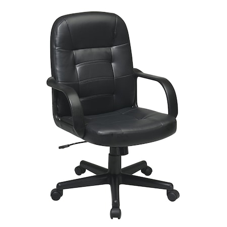 Office Star Products EC Series Bonded Leather Executive Chair, Black EC3393-EC3