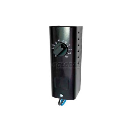 Tpi Line Voltage Thermostat, Heat or Cool, SPDT, Wire Leads, 40-100 Degrees F, Black CKTD110