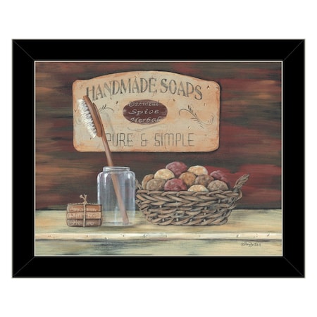 Homeroots HANDMADE SOAPS 5 Black Framed Print Bathroom Wall Art 415292