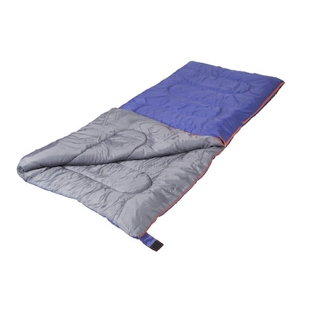 Stansport Redwood Sleeping Bag, 75 in L, 33 in W, Rectangular, Nylon/Polyester, Blue 520-100