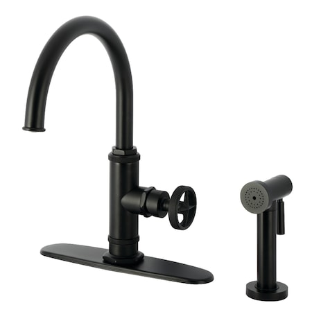 Kingston Brass Single-Handle Kitchen Faucet, Matte Black KSD2430RNX