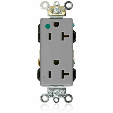 Leviton PlugsandReceptacles, 20A, 125VAC, Gry, Nylon 16362-HGG